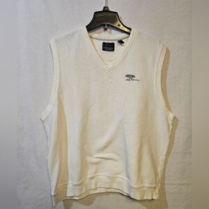 Greg Norman Cream Sleeveless V-Neck Golf Shirt